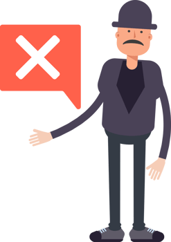 Old Man Character and Wrong Mark png