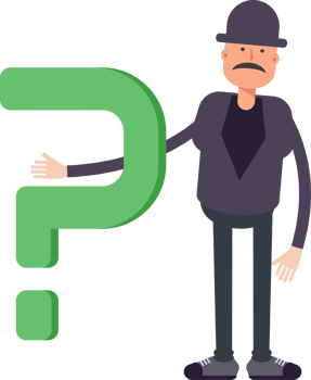 Old Man Character and Question Mark png