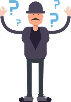 Old Man Character and Question Marks png