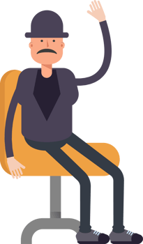 Old Man Character Sitting on Chair png