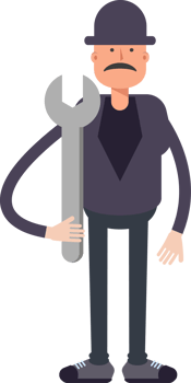 Old Man Character Holding Folder Illustration png
