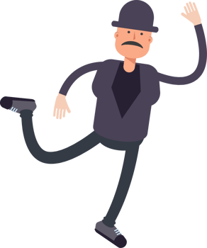 Old Man Character Jumping and Flying png