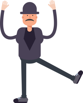 Old Man Character Relaxing and Rising Hands png