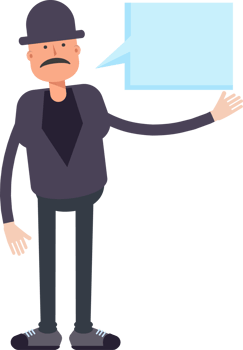 Old Man Character and Speech Bubble png