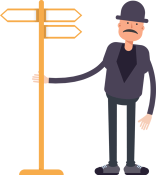 Old Man Character and Signpost png