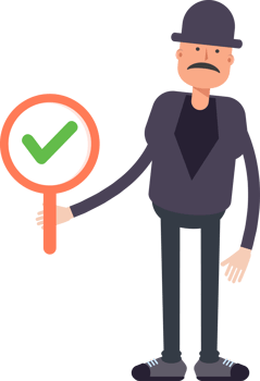 Old Man Character Showing Check Mark png