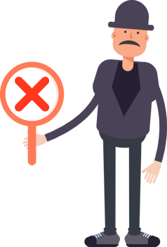 Old Man Character Showing Wrong Mark png