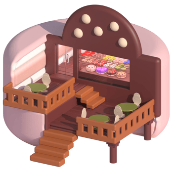 3D Isometric Bakery Shop png