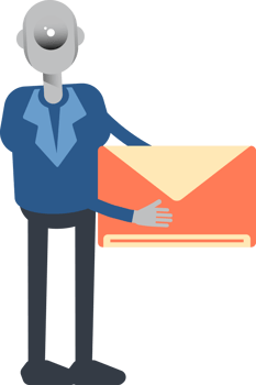 Robot Employee Character Holding Mail png