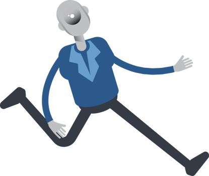 Robot Employee Character Running Illustration png
