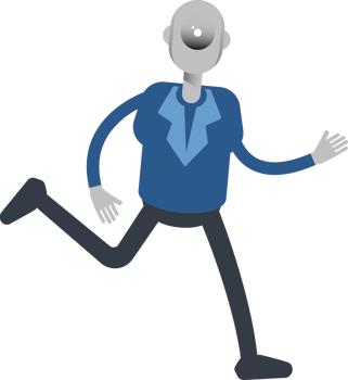Robot Employee Character Running png