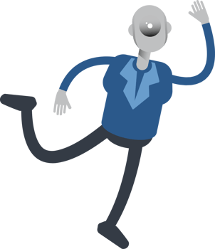 Robot Employee Character Jumping and Flying png