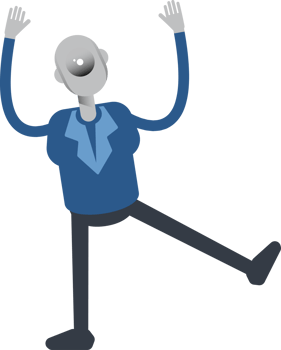 Humanoid Robot Employee Character Relaxing Rising Hands png