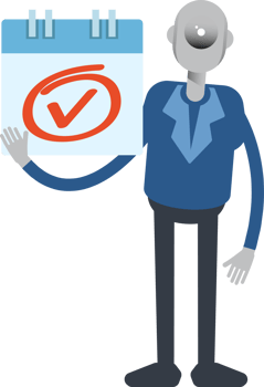 Robot Employee Character and Check Mark Sign png