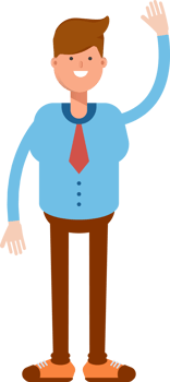 Businessman Character Raising Hand png