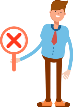 Businessman Character Showing Wrong Mark Illustration png
