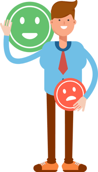 Blue Shirt Businessman Character and Emoticon Sign png