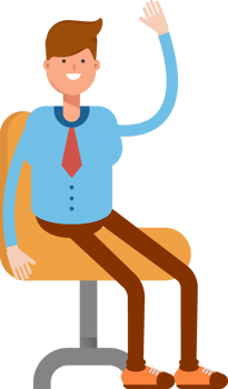 Businessman Character Sitting on Chair Illustration png