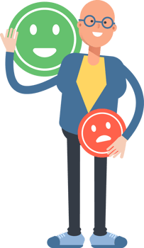 Blue Suit Bald Man Character and Emoticon Sign png