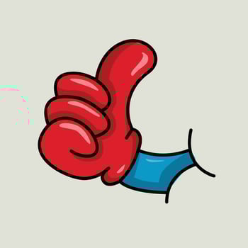 Cartoon Red Hand Giving a Thumbs Up vector