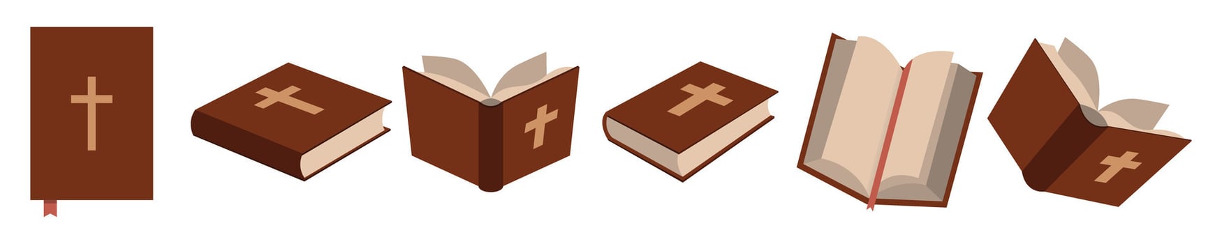 Holy Bible, Christianity Book Set Illustrations vector