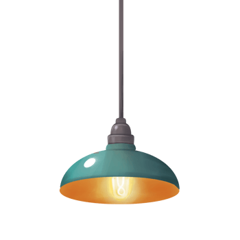 Teal and Orange Vintage Pendant Light png