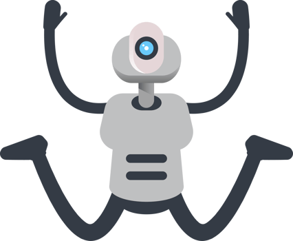 White Humanoid Robot Character Jumping png
