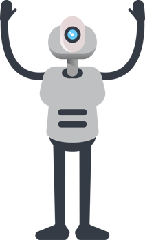 White Humanoid Character Raising Hands Illustration png