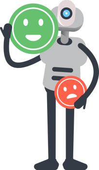 White Humanoid Character and Emoticon Sign Illustration png