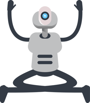 White Humanoid Robot Character Sitting Illustration png