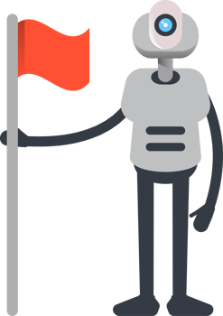 White Humanoid Character Holding Flag png