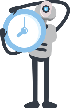 White Humanoid Character Holding Clock png