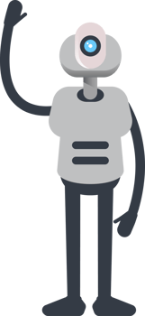 White Humanoid Robot Character Raising One Hand png