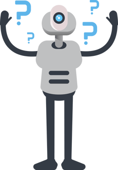 Robot Character and Question Marks Avatar png