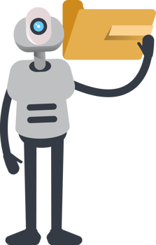 White Humanoid Robot Character Holding Folder png