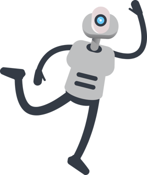 White Humanoid Robot Character Jumping and Flying png