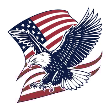American Flag Eagle Illustration Patriotic and Bold Design vector