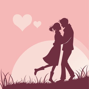 Cute Couple Artwork Perfect for Wedding and Valentine Themes vector