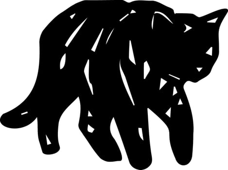 Black cat outline silhouette for graphic design vector