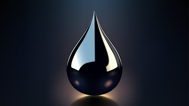 Shiny High Quality Crude Oil Drop Isolated on Dark Background, Shiny Droplet, Illustration vector