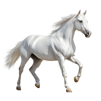 Graceful White Quarter Horse Running in Motion png