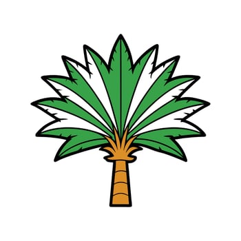 Image of California Fan Palm. Cartoon Art Tree Illustration. vector