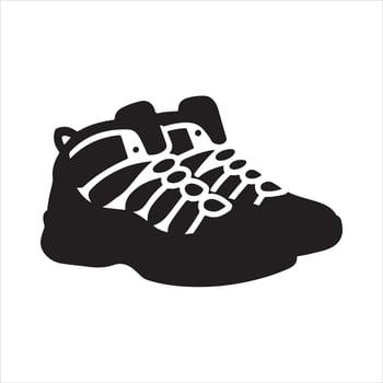 Black White sport shoe Silhouette vector