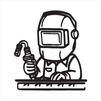 Welder at Work Silhouette of Metal Fabrication vector