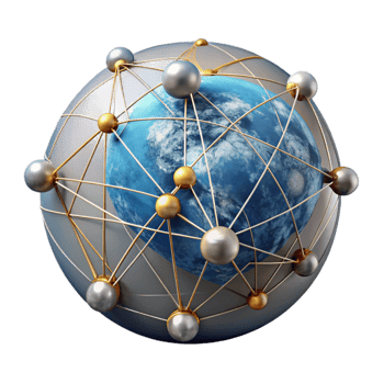 elegant classic Abstract Global Network with Connecting Lines Transparent Background high resolution png