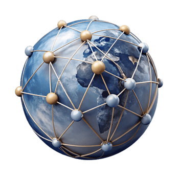 magnificent modern Abstract Global Network with Connecting Lines Transparent Background high quality png