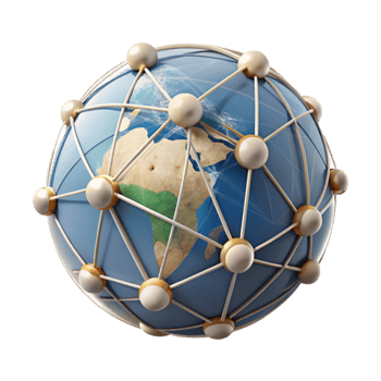 impressive traditional Abstract Global Network with Connecting Lines Transparent Background premium png