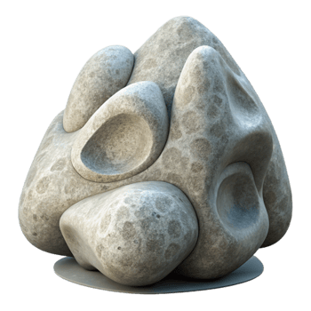 magnificent minimalist Abstract Stone Sculpture Organic Form detailed png