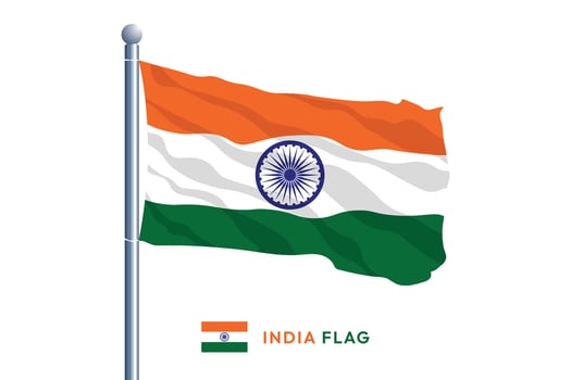 India's National Flag with Ashoka Chakra vector