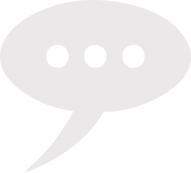 A minimalistic speech bubble icon with three dots inside, symbolizing typing or an ongoing conversation. png